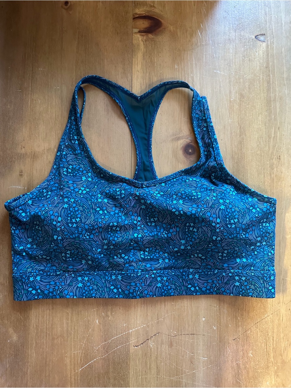 ZYIA Teal Floral Racerback Sports Bra